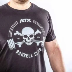 ATX® Barbell Club T-Shirt Black -Sams Fitness Store ATX SHIRT BC B front logo