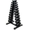 1-10kg Rubber Hex Dumbbell Set + A Stand