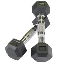 1-10kg Rubber Hex Dumbbell Set -Sams Fitness Store CGHEXDB1KG rubber hex dumbbell pair