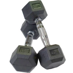 1-10kg Rubber Hex Dumbbell Set -Sams Fitness Store CGHEXDB4KG rubber hex dumbbell pair