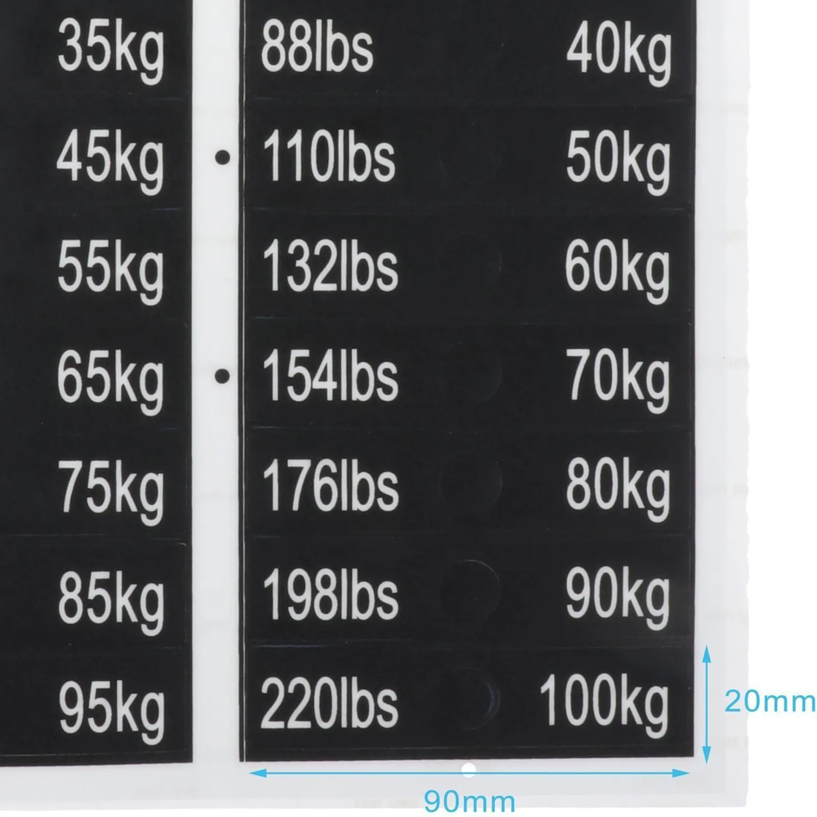Weight Stickers 5-150kgs/lbs 4 Weight Stickers 5-150kgs/lbs - Image 4