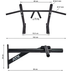 ATX® Chin Up Bar Wall Mounted 9 ATX® Chin Up Bar Wall Mounted -Sams Fitness Store atx chup b ma skizze